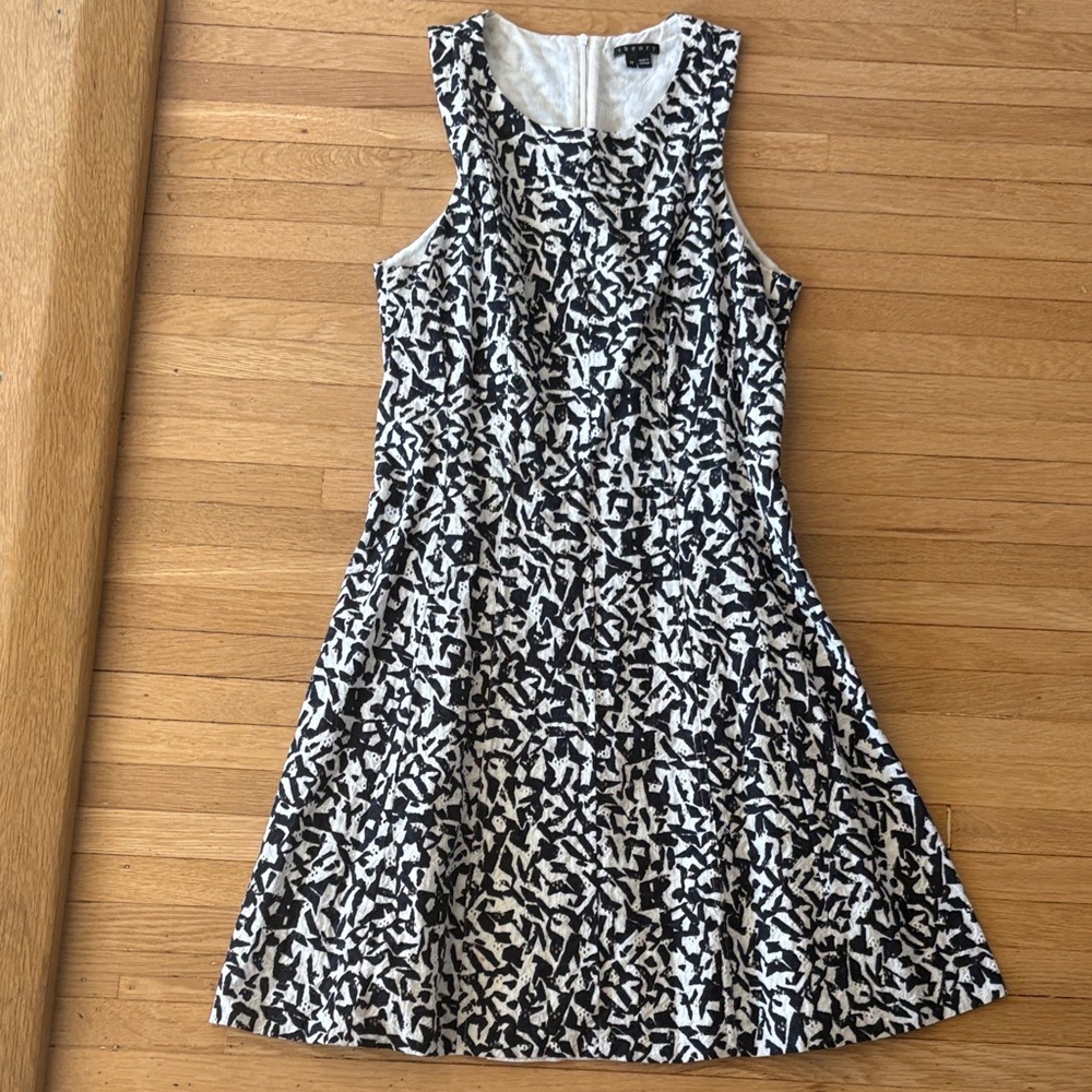 Theory Navy and White Eyelet dress